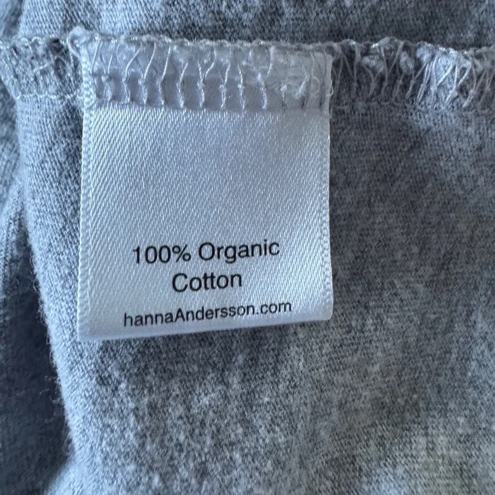 Hanna Andersson Sloth Hula Hoop Short Sleeve Organic Cotton Gray Dress Size 2